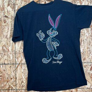 Six Flags Glow-in-the-Dark Bugs Bunny T-Shirt | Black Graphic Tee